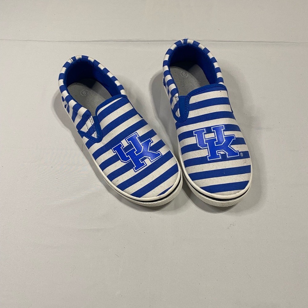 University of Kentucky blue and white stripe canvas shoes.  Size 8 NWOT